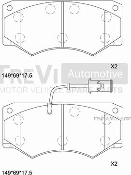 Trevi Automotive PF1675 - Гальмівні колодки, дискові гальма autozip.com.ua