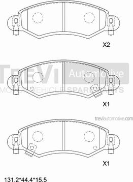 Trevi Automotive PF1099 - Гальмівні колодки, дискові гальма autozip.com.ua