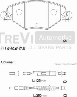 Trevi Automotive PF1090 - Гальмівні колодки, дискові гальма autozip.com.ua