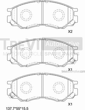 Trevi Automotive PF1098 - Гальмівні колодки, дискові гальма autozip.com.ua