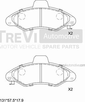 Trevi Automotive PF1047 - Гальмівні колодки, дискові гальма autozip.com.ua