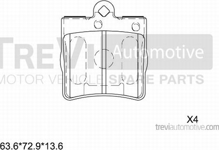 Trevi Automotive PF1059 - Гальмівні колодки, дискові гальма autozip.com.ua