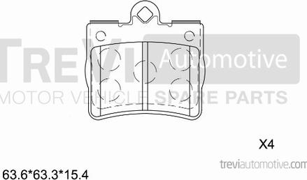 Trevi Automotive PF1058 - Гальмівні колодки, дискові гальма autozip.com.ua