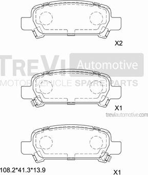 Trevi Automotive PF1069 - Гальмівні колодки, дискові гальма autozip.com.ua