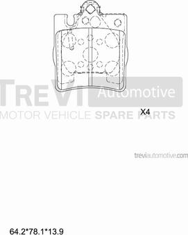 Trevi Automotive PF1064 - Гальмівні колодки, дискові гальма autozip.com.ua