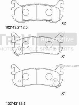 Trevi Automotive PF1003 - Гальмівні колодки, дискові гальма autozip.com.ua