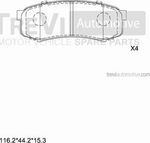 Trevi Automotive PF1007 - Гальмівні колодки, дискові гальма autozip.com.ua