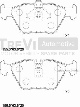 Trevi Automotive PF1019 - Гальмівні колодки, дискові гальма autozip.com.ua