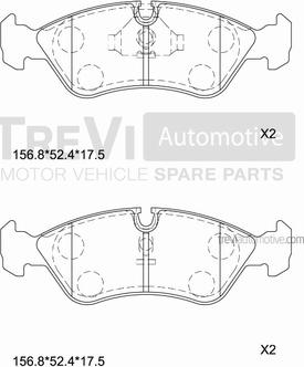 Trevi Automotive PF1016 - Гальмівні колодки, дискові гальма autozip.com.ua