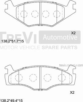 Trevi Automotive PF1018 - Гальмівні колодки, дискові гальма autozip.com.ua