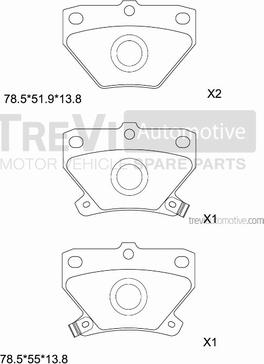 Trevi Automotive PF1084 - Гальмівні колодки, дискові гальма autozip.com.ua