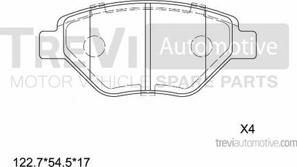 Trevi Automotive PF1088 - Гальмівні колодки, дискові гальма autozip.com.ua