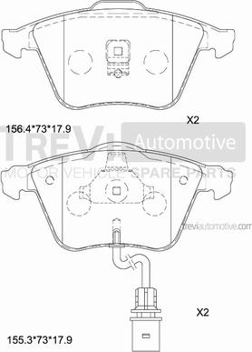 Trevi Automotive PF1087 - Гальмівні колодки, дискові гальма autozip.com.ua