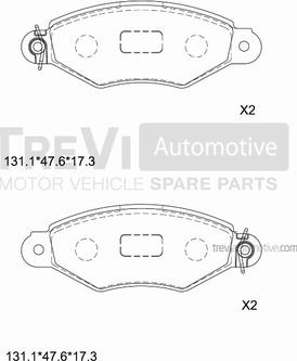 Trevi Automotive PF1039 - Гальмівні колодки, дискові гальма autozip.com.ua