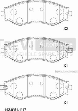 Trevi Automotive PF1035 - Гальмівні колодки, дискові гальма autozip.com.ua