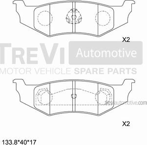 Trevi Automotive PF1030 - Гальмівні колодки, дискові гальма autozip.com.ua