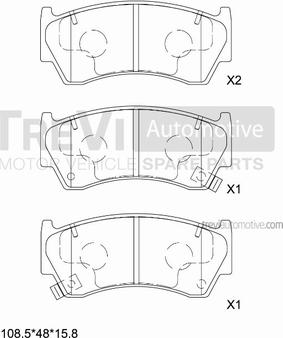 Trevi Automotive PF1024 - Гальмівні колодки, дискові гальма autozip.com.ua