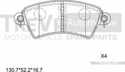 Trevi Automotive PF1075 - Гальмівні колодки, дискові гальма autozip.com.ua