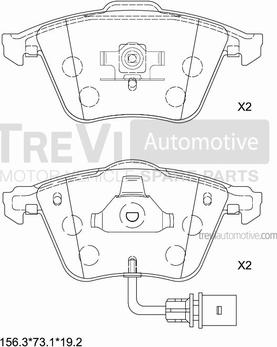 Trevi Automotive PF1199 - Гальмівні колодки, дискові гальма autozip.com.ua