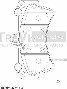 Trevi Automotive PF1196 - Гальмівні колодки, дискові гальма autozip.com.ua