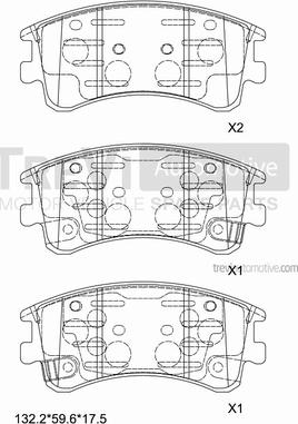 Trevi Automotive PF1193 - Гальмівні колодки, дискові гальма autozip.com.ua