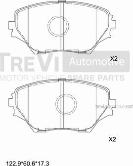 Trevi Automotive PF1144 - Гальмівні колодки, дискові гальма autozip.com.ua