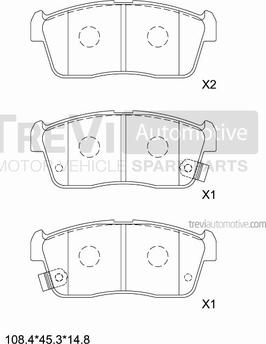 Trevi Automotive PF1154 - Гальмівні колодки, дискові гальма autozip.com.ua