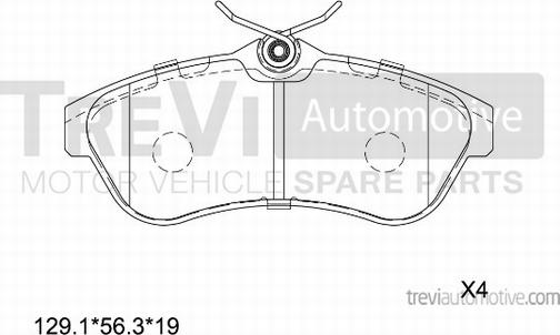 Trevi Automotive PF1160 - Гальмівні колодки, дискові гальма autozip.com.ua