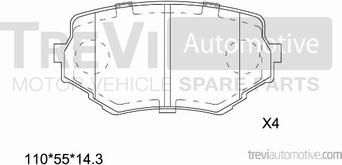 Trevi Automotive PF1168 - Гальмівні колодки, дискові гальма autozip.com.ua