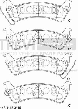 Trevi Automotive PF1163 - Гальмівні колодки, дискові гальма autozip.com.ua