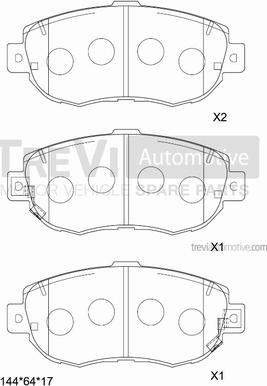 Trevi Automotive PF1167 - Гальмівні колодки, дискові гальма autozip.com.ua