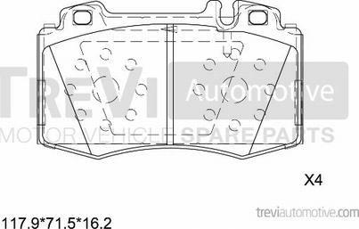 Trevi Automotive PF1102 - Гальмівні колодки, дискові гальма autozip.com.ua