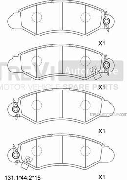 Trevi Automotive PF1113 - Гальмівні колодки, дискові гальма autozip.com.ua