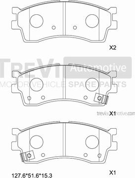 Trevi Automotive PF1185 - Гальмівні колодки, дискові гальма autozip.com.ua