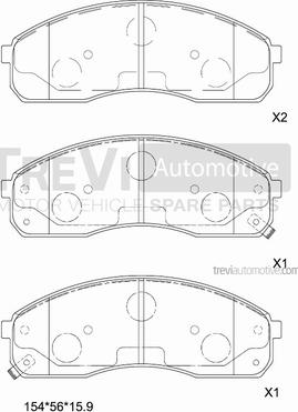 Trevi Automotive PF1181 - Гальмівні колодки, дискові гальма autozip.com.ua