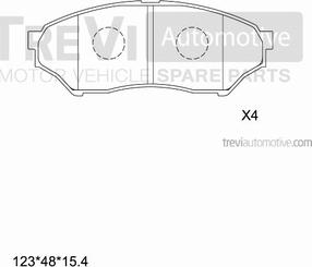 Trevi Automotive PF1182 - Гальмівні колодки, дискові гальма autozip.com.ua