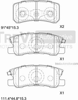 Trevi Automotive PF1187 - Гальмівні колодки, дискові гальма autozip.com.ua