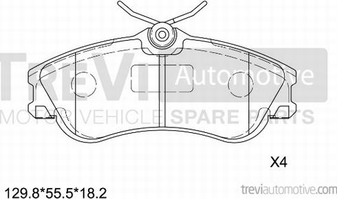 Trevi Automotive PF1126 - Гальмівні колодки, дискові гальма autozip.com.ua