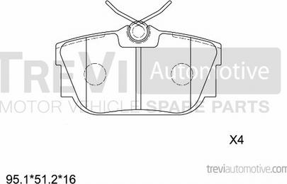 Trevi Automotive PF1128 - Гальмівні колодки, дискові гальма autozip.com.ua