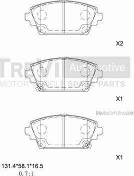 Trevi Automotive PF1176 - Гальмівні колодки, дискові гальма autozip.com.ua