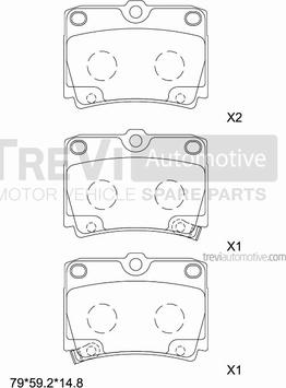 Trevi Automotive PF1170 - Гальмівні колодки, дискові гальма autozip.com.ua