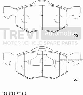 Trevi Automotive PF1171 - Гальмівні колодки, дискові гальма autozip.com.ua