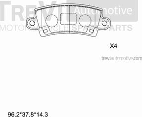 Trevi Automotive PF1173 - Гальмівні колодки, дискові гальма autozip.com.ua