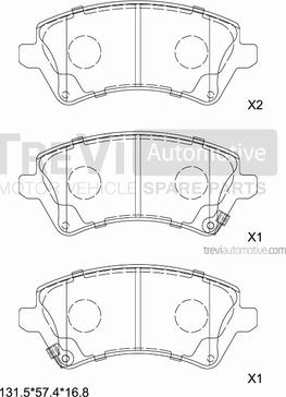 Trevi Automotive PF1172 - Гальмівні колодки, дискові гальма autozip.com.ua