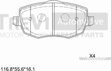 Trevi Automotive PF1177 - Гальмівні колодки, дискові гальма autozip.com.ua