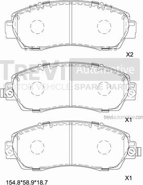 Trevi Automotive PF1399 - Гальмівні колодки, дискові гальма autozip.com.ua