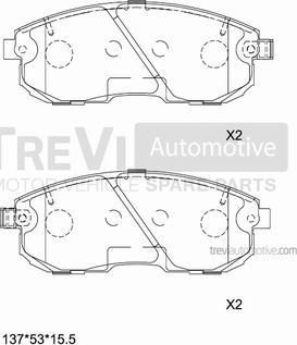 Trevi Automotive PF1396 - Гальмівні колодки, дискові гальма autozip.com.ua