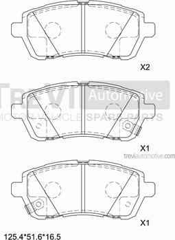 Trevi Automotive PF1390 - Гальмівні колодки, дискові гальма autozip.com.ua