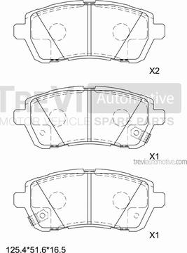 Trevi Automotive PF1390 - Гальмівні колодки, дискові гальма autozip.com.ua