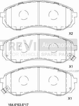 Trevi Automotive PF1393 - Гальмівні колодки, дискові гальма autozip.com.ua